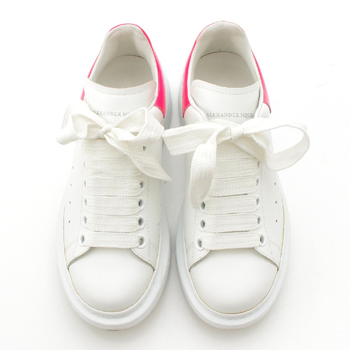Alexander McQueen leather Low cut sneakers shoes 462214 White pink 37