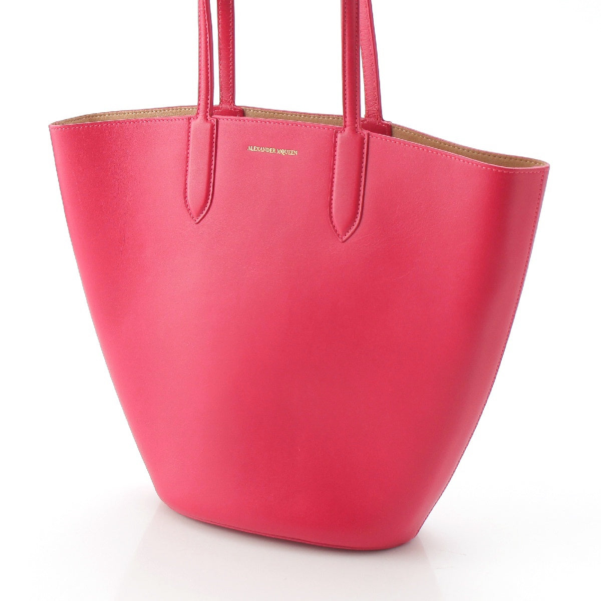 Alexander McQueen leather logo Tote Bag pink