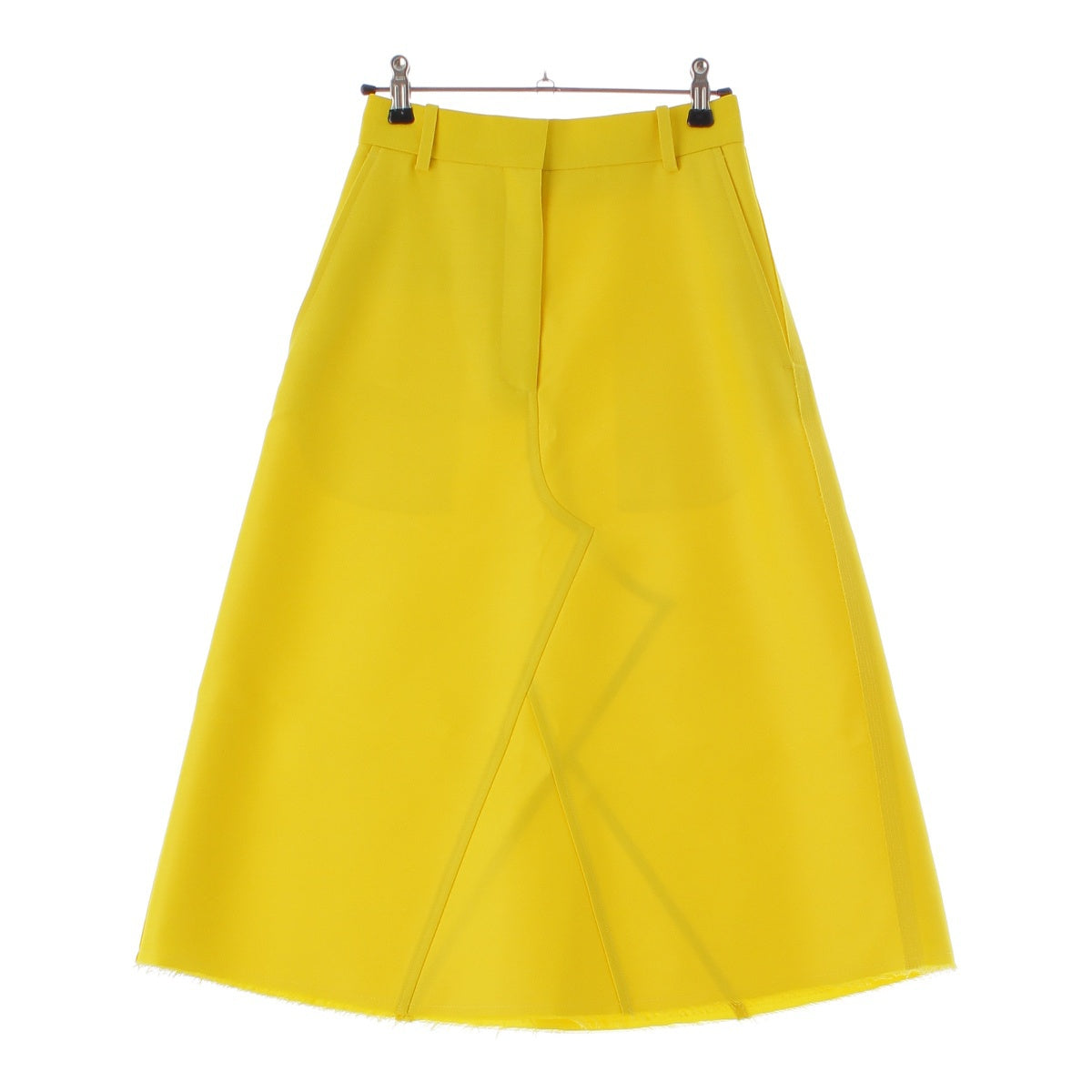 LOEWE Wool silk A-line long skirt S359Y08X05 yellow 32