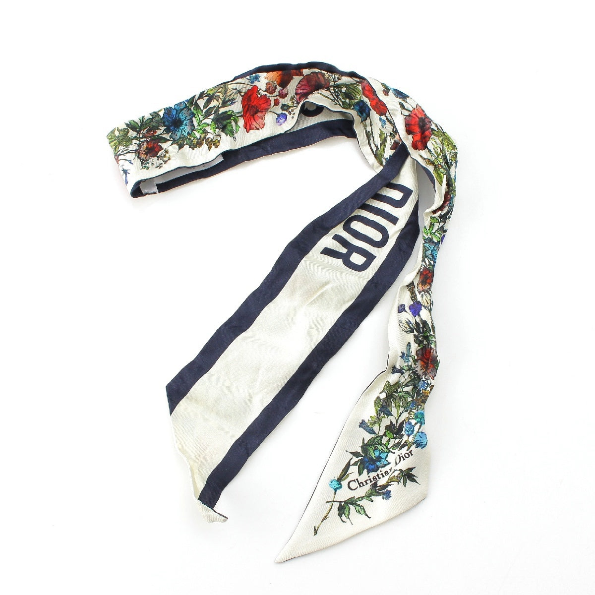 Christian Dior Mitza silk D-Millefiori scarf Scarves, stole, shawls 15MIF106I611 White navy multicolor