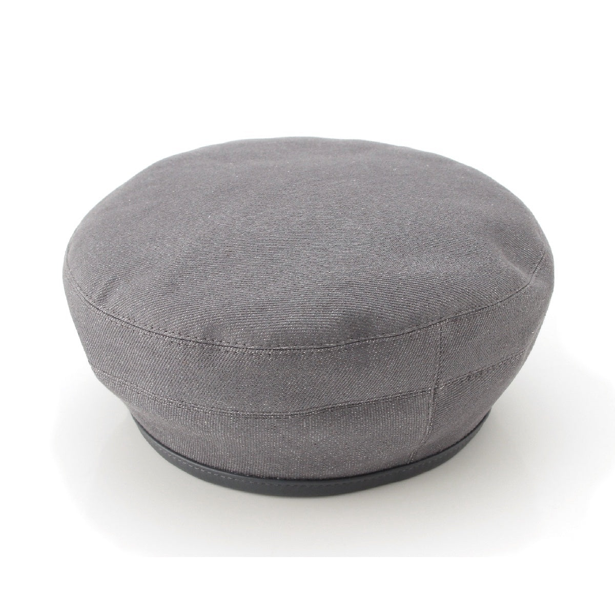 HERMES Serie Cotton leather beret Cap hat gray 56