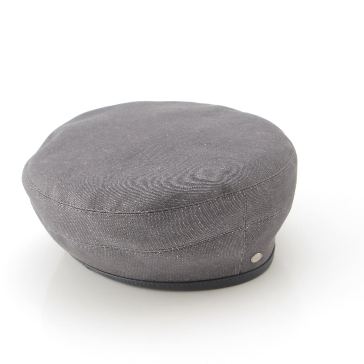 HERMES Serie Cotton leather beret Cap hat gray 56