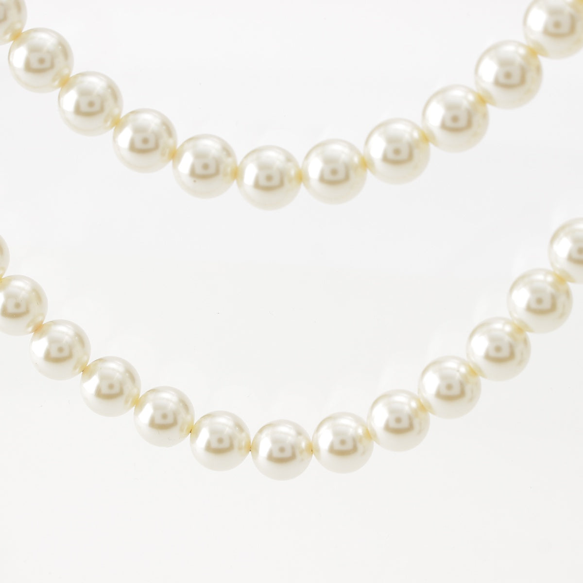 CHANEL C18B F Pearl COCO Mark Rhinestone 2 Rows Necklace Accessories white