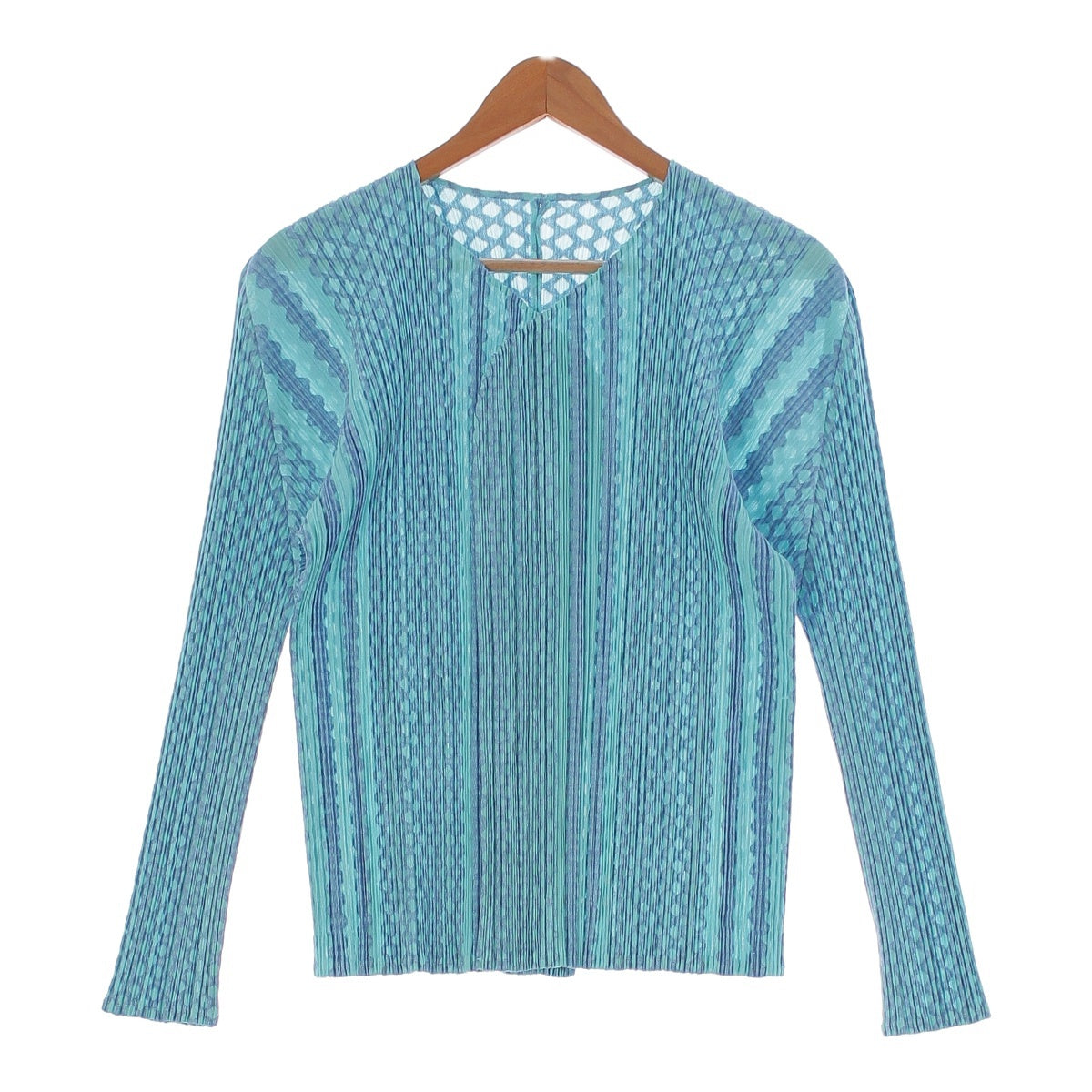 PLEATS PLEASE Cotton blend Short Sleeve Tops Cardigans ensemble PP73‐JO483 blue 3