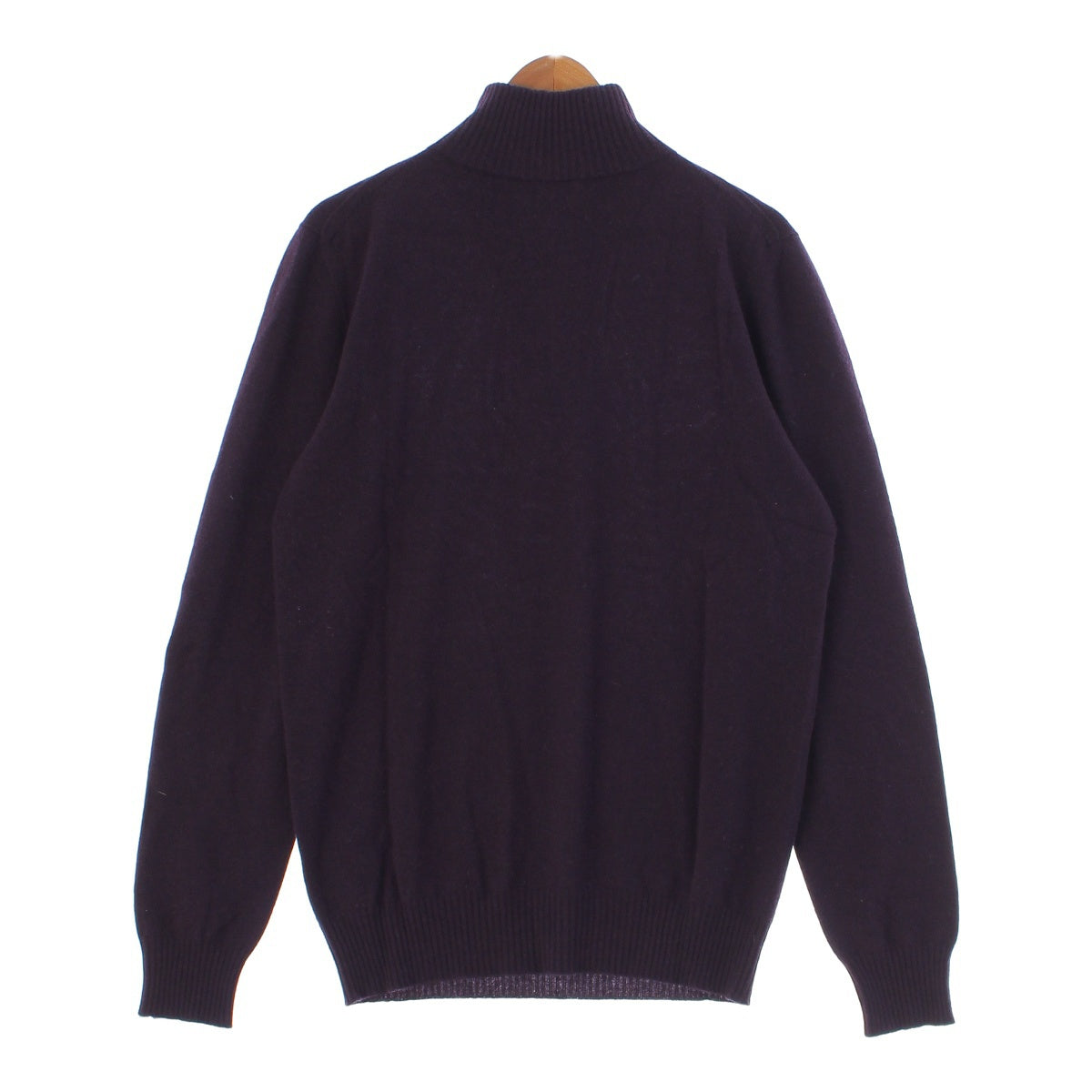 HERMES wool cashmere Half Zip High Neck knit Tops sweaters purple M