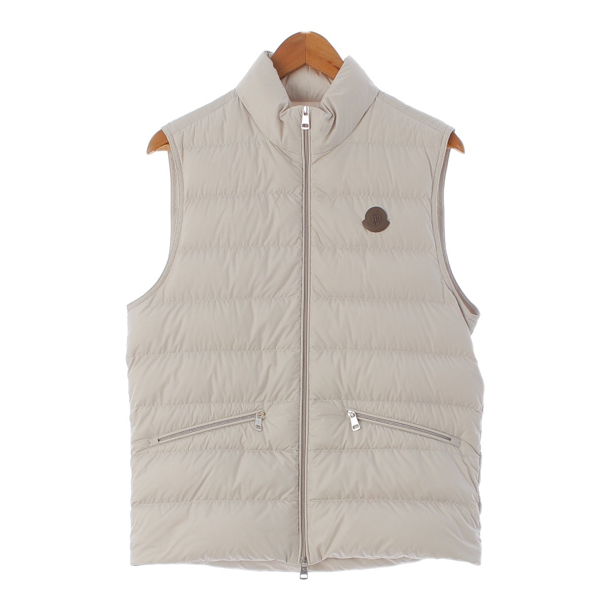 MONCLER 22 years TEROMPAN Logo patch light Down vest outer jacket H20911A00277  Off-white Greige 1