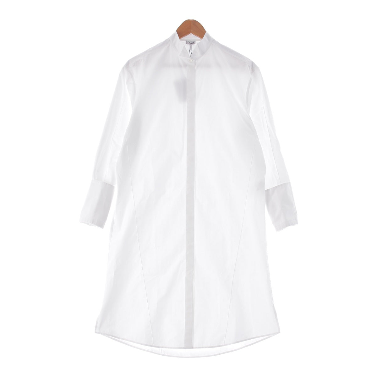 LOEWE poplin Cotton Poplin Knee-length long sleeve shirt one piece S359Y09X77 white 36