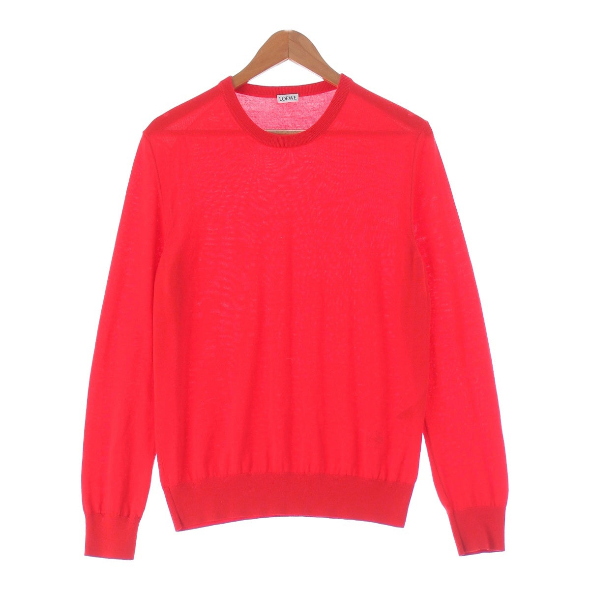 LOEWE Wool knit Anagram Long Sleeve sweater tops Red XS