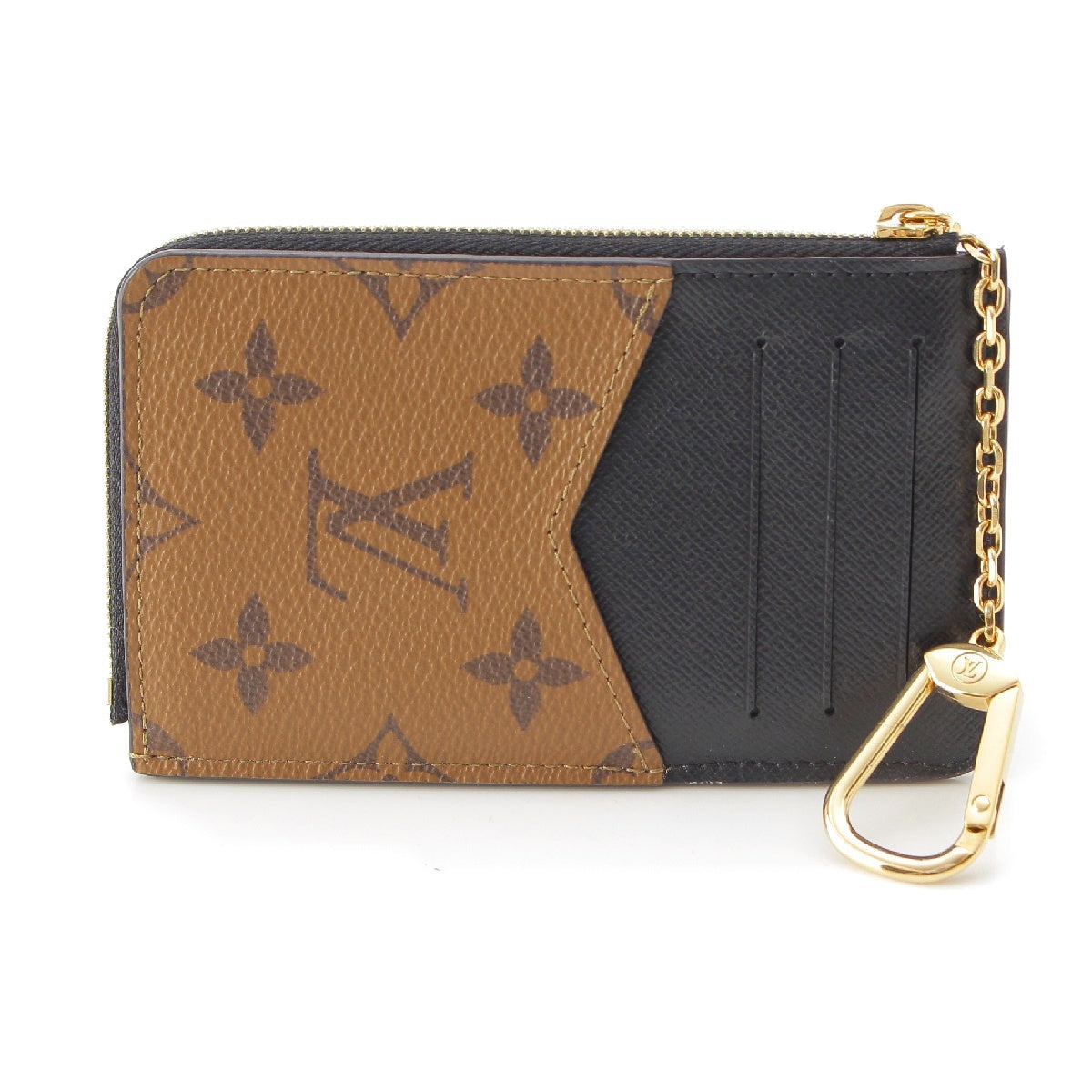 LOUIS VUITTON Giant Monogram Reverse Porte Cartes Recto Verso With key ring Coin case M81303 Brown