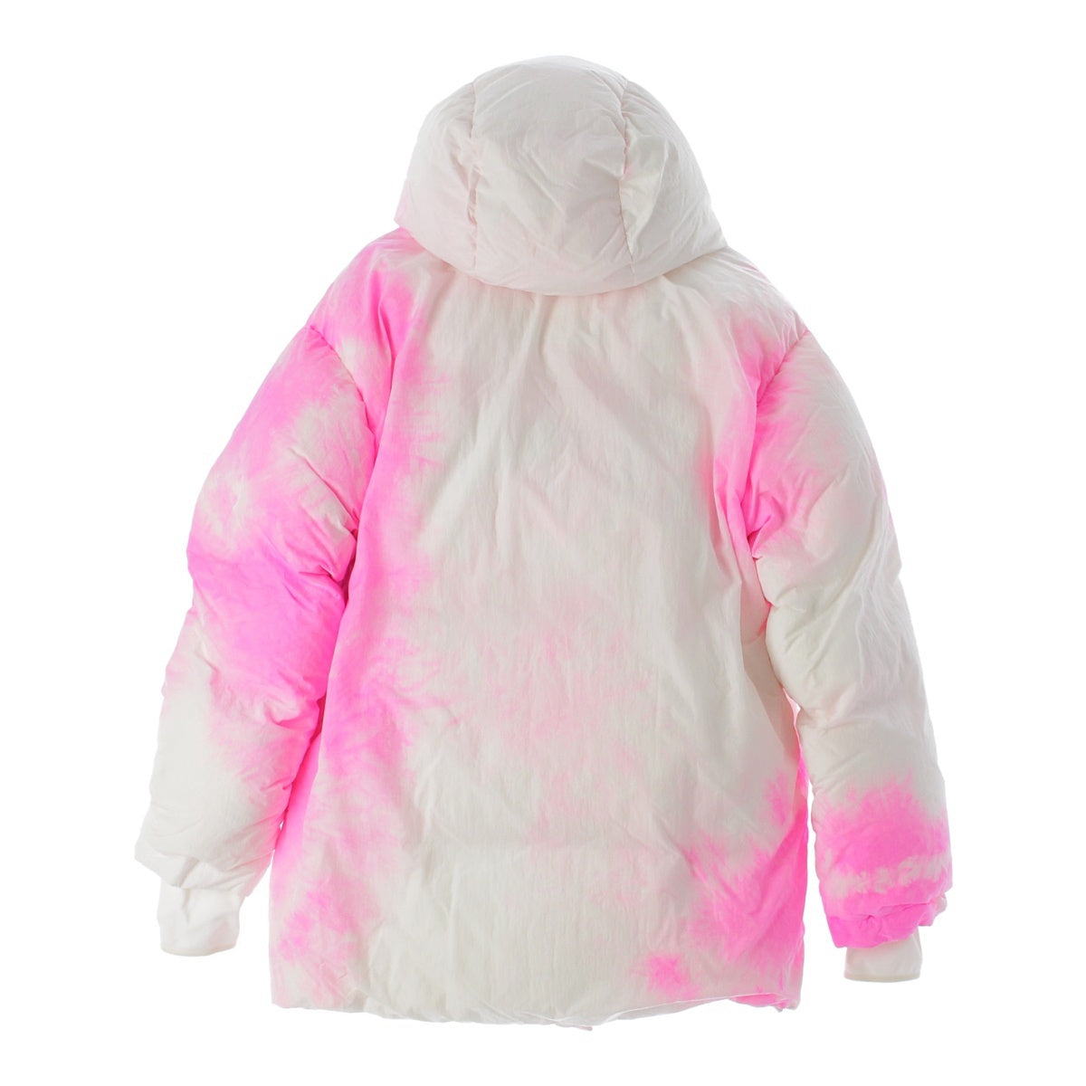 LOUIS VUITTON 22Stainless Steel Tie-dye oversized puffer Down jacket HMB93E  White pink 48