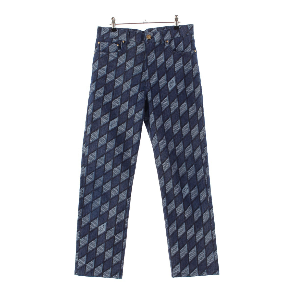 LOUIS VUITTON 22AW Damier cotton Diamond Pattern Denim pants Jeans bottoms HND76W  Indigo blue 28