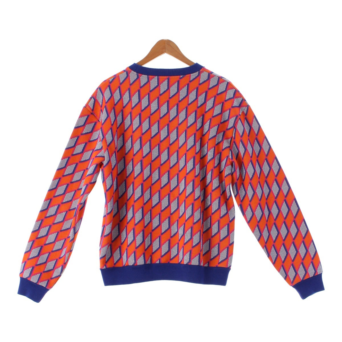 LOUIS VUITTON 22AW Damier cotton Diamond Pattern knit HNY89W  Orange blue M