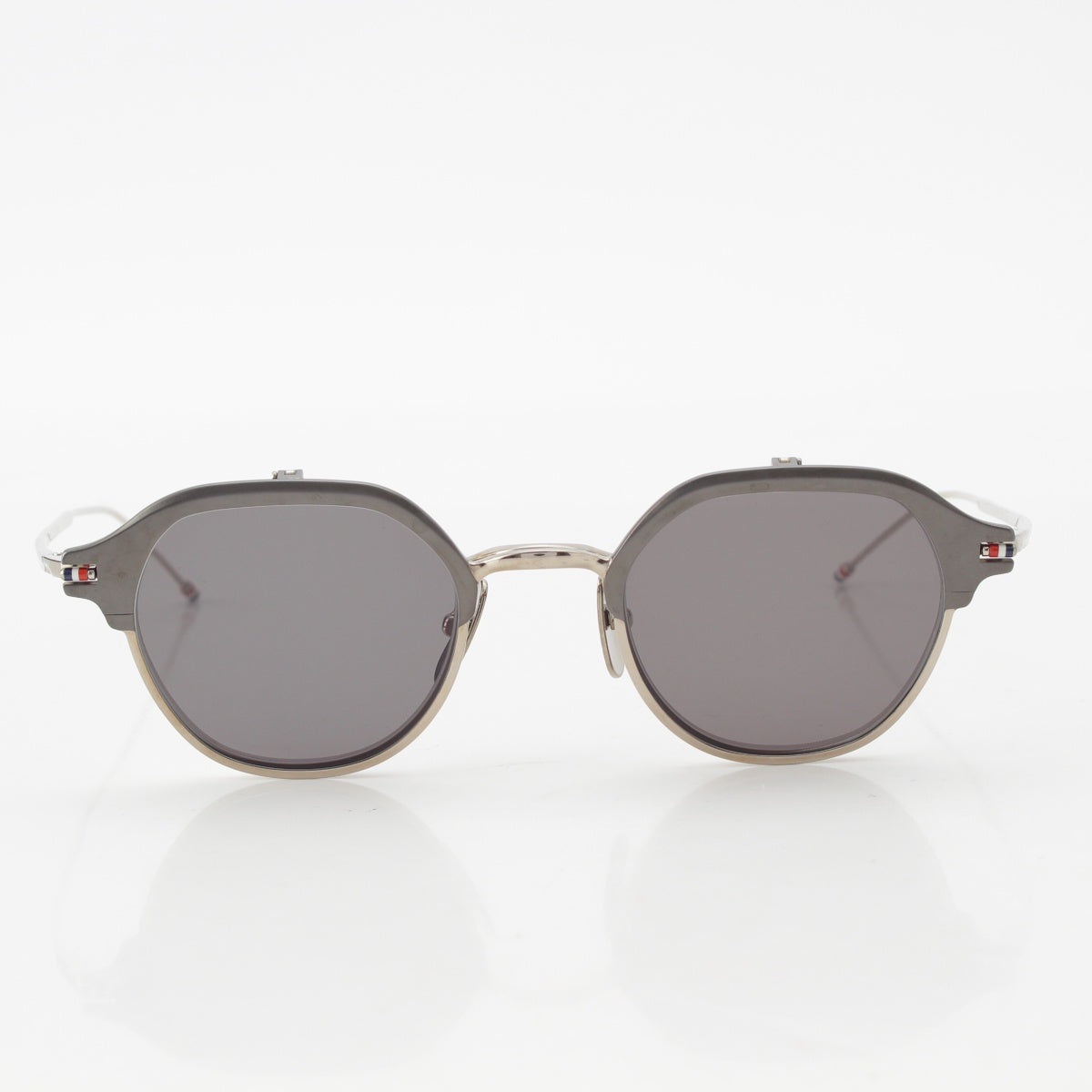 THOM BROWNE Metal frame 2-way flip-up style sunglasses Eyewear TBS812-46-02 Silver gray 46□22-140