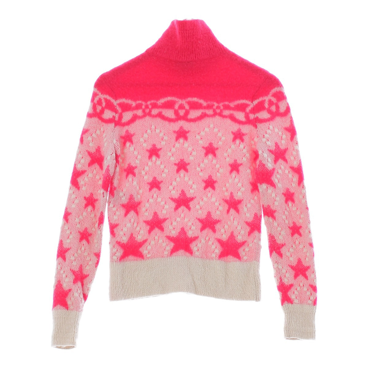 CHANEL cashmere silk COCO Mark Star Turtleneck knit Sweaters Pullovers Tops P74521 pink 34