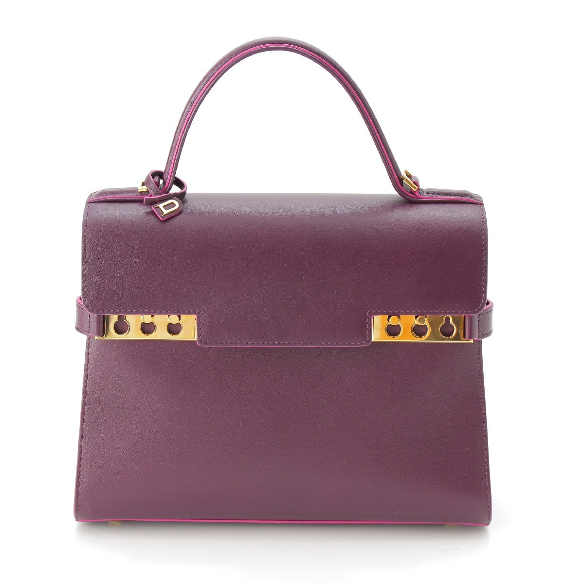 Delvaux Tempate MM leather 2WAY Shoulder Handbag purple