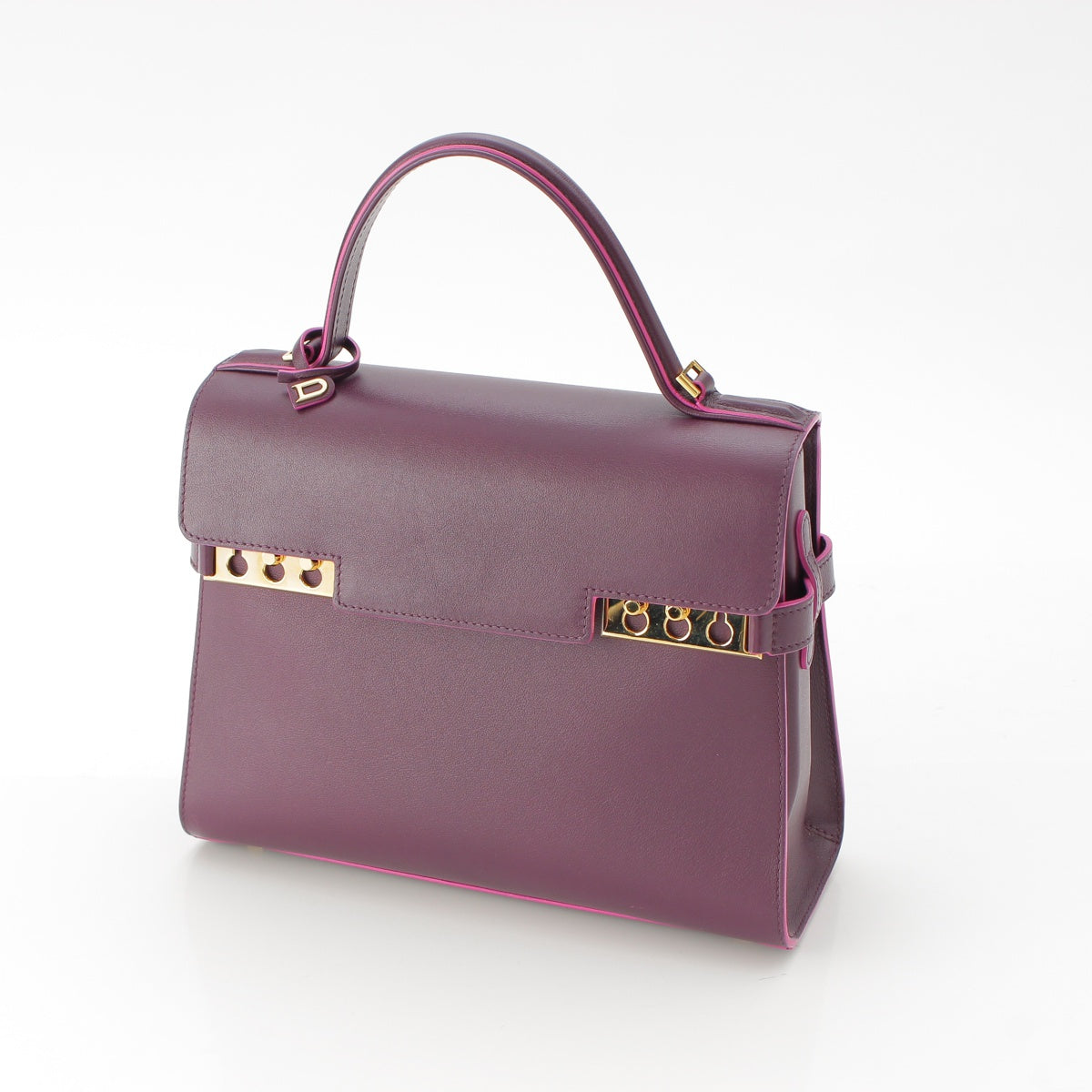 Delvaux Tempate MM leather 2WAY Shoulder Handbag purple