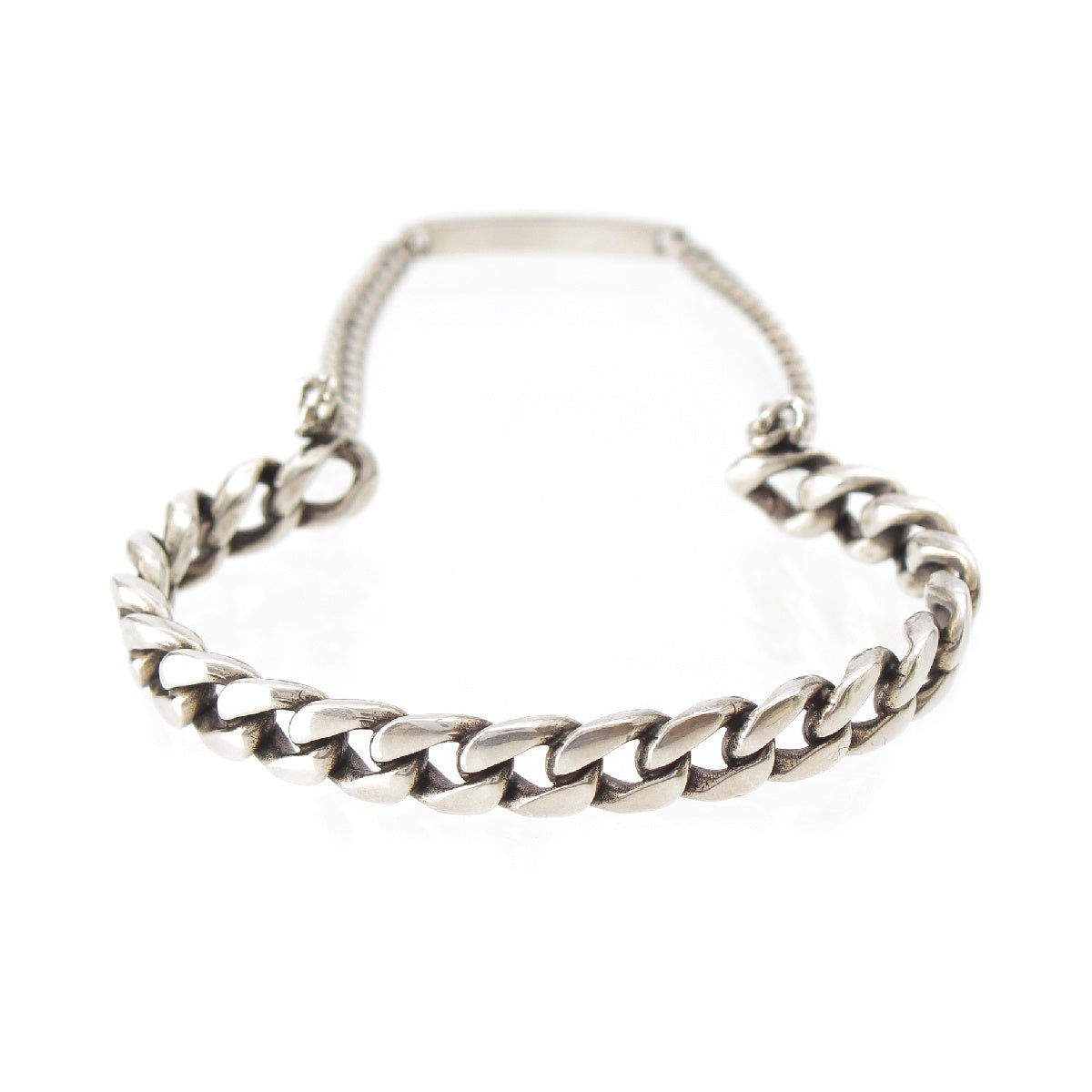 SAINT LAURENT Double Cuff Curved Chain Bracelet bracelet Accessories 669667  Silver