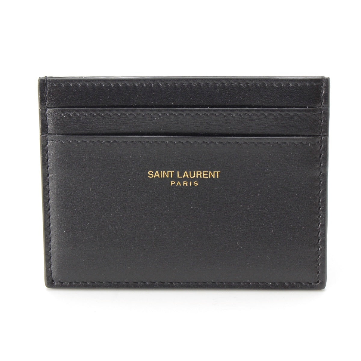 SAINT LAURENT leather logo Card Case name card holder 375946 black