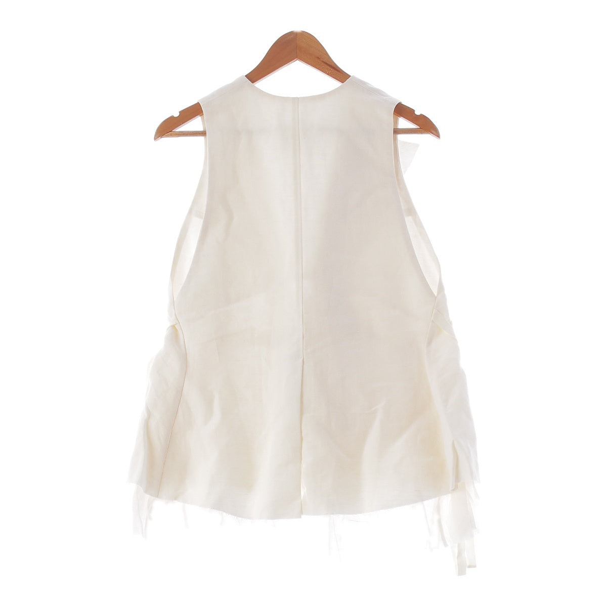 SHANSHAN RUAN Cotton linen, unbleached Tape design Sleeveless Variation Best tops off white 38