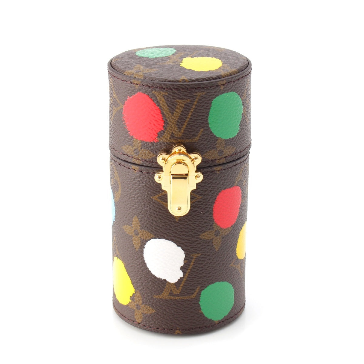 LOUIS VUITTON × Yayoi Kusama Monogram Travel case painted dots Perfume case Accessory LS0561 Brown