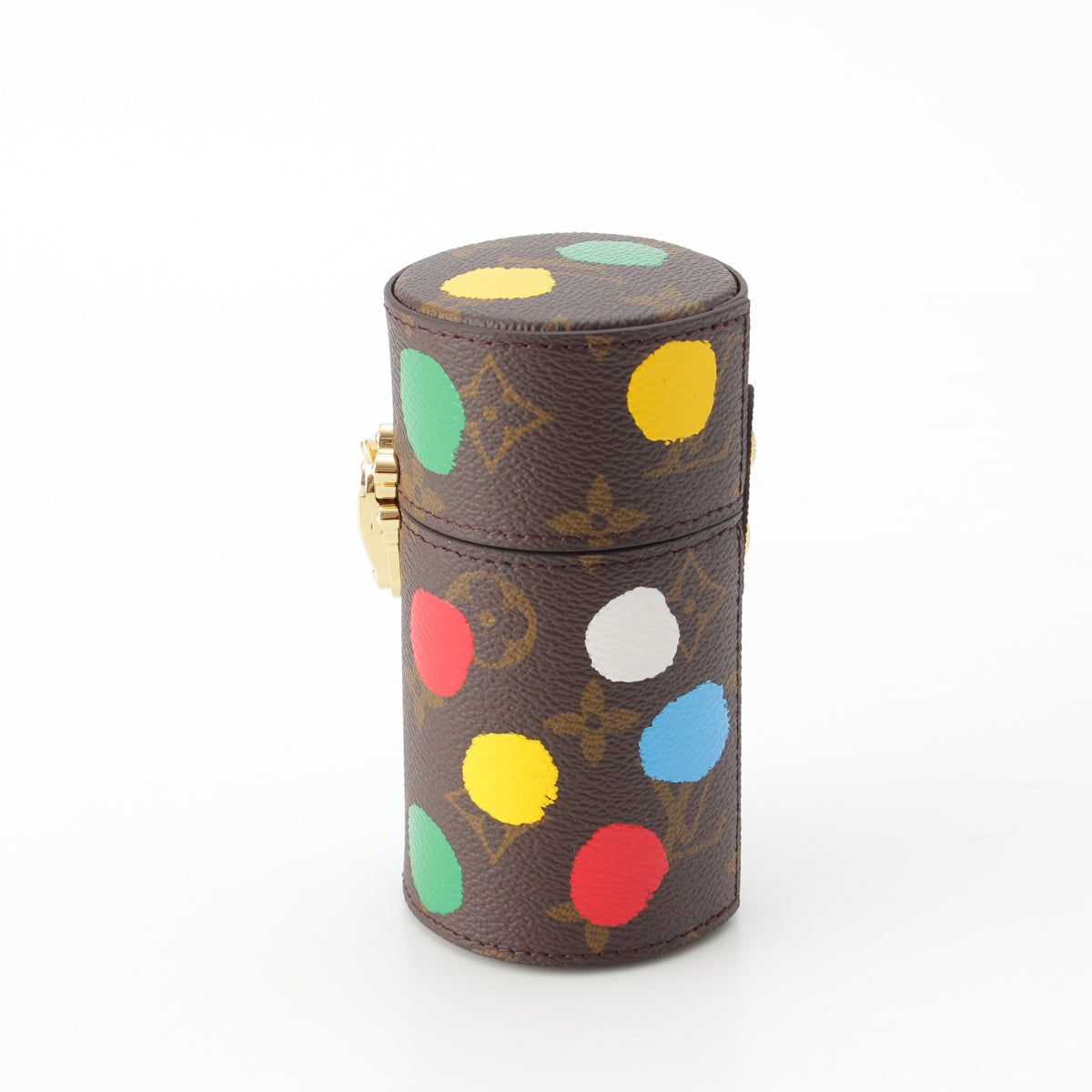 LOUIS VUITTON × Yayoi Kusama Monogram Travel case painted dots Perfume case Accessory LS0561 Brown