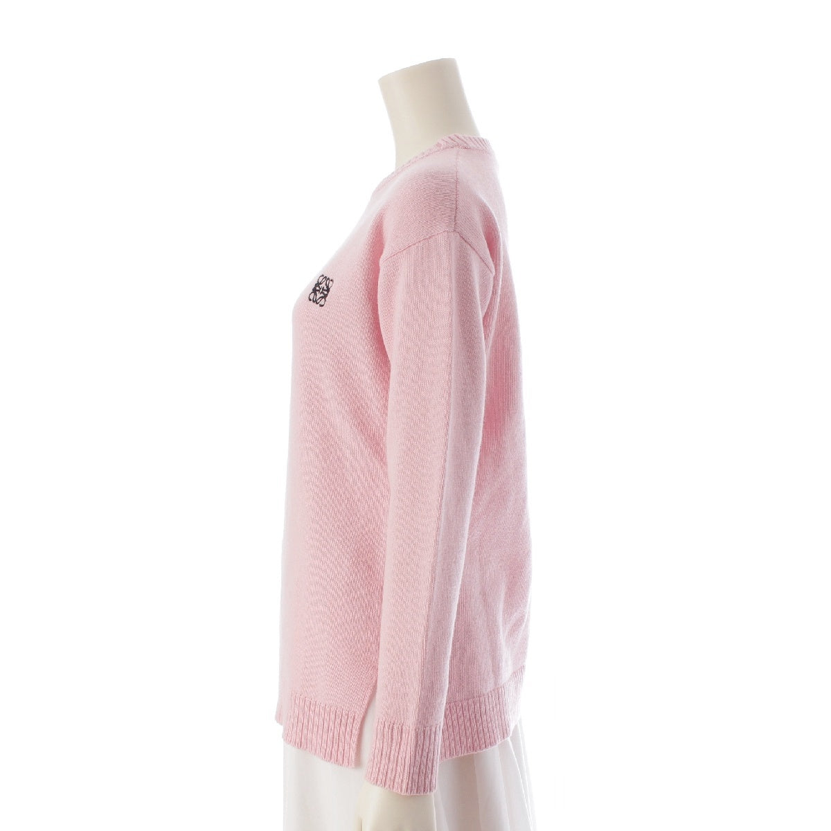 LOEWE wool Anagram Embroidered Crew Neck Long Sleeve Knit sweater tops S3299280SM pink XS