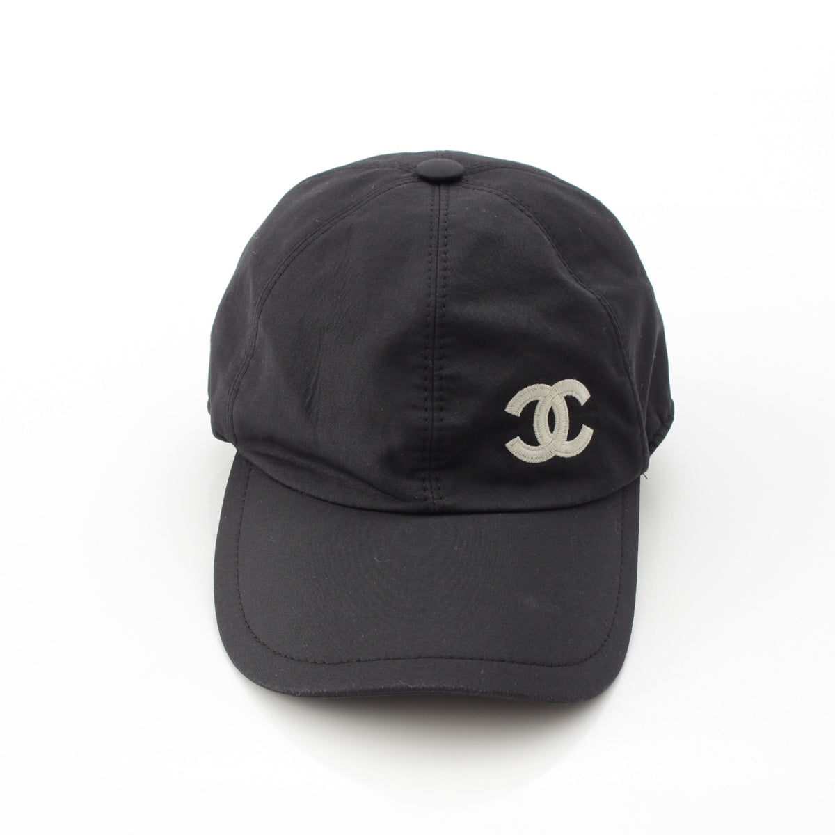 CHANEL cotton COCO Mark Baseball cap hat black