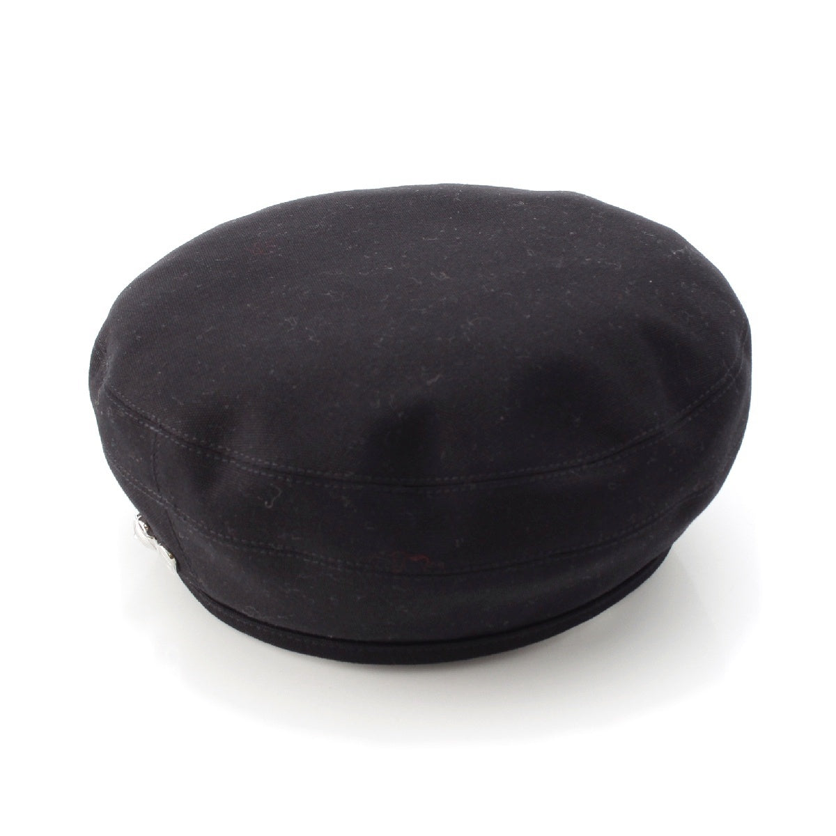 HERMES silk Saint Honore Seashell beret hat black