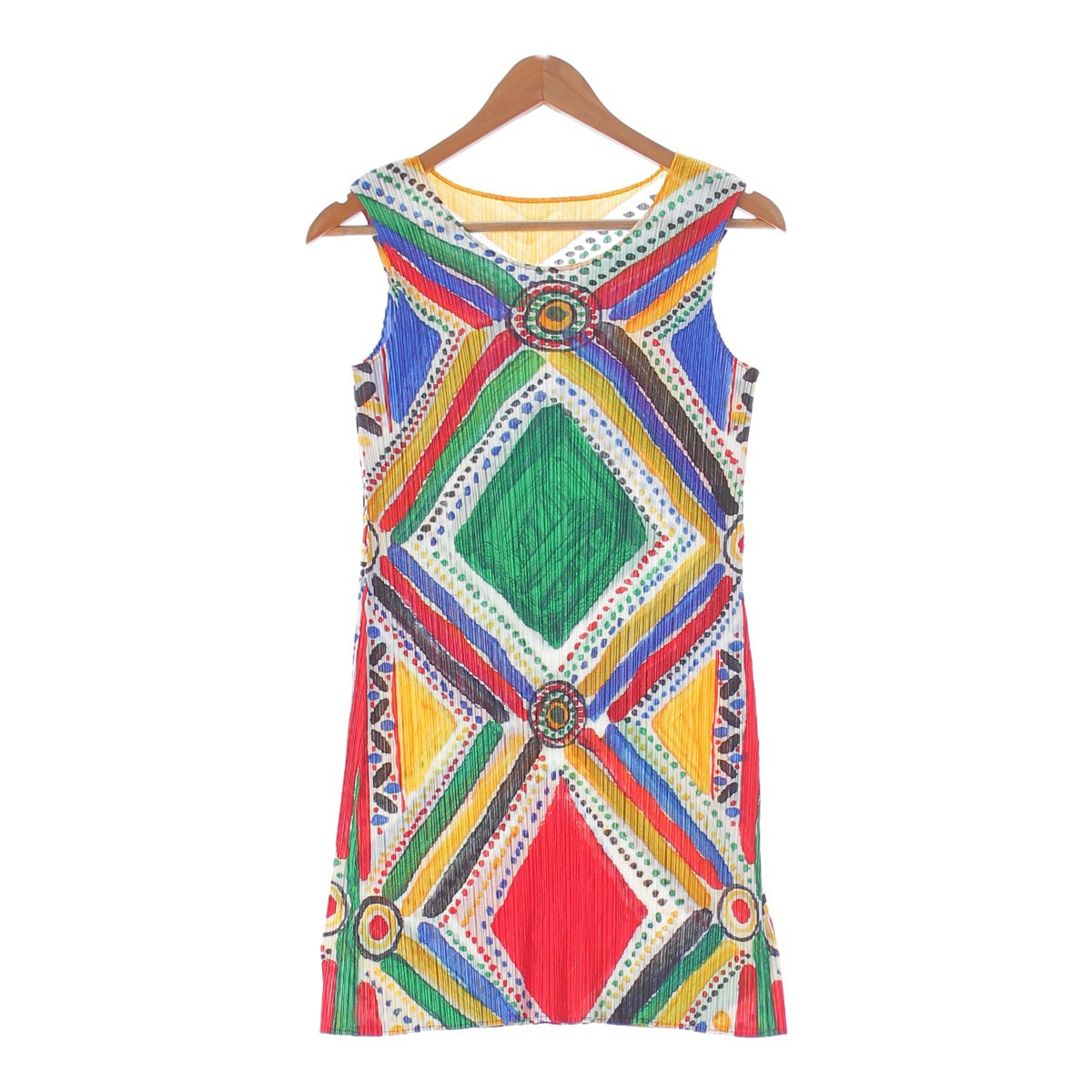 PLEATS PLEASE ISSEY  09 years Watercolor painting All-over print Sleeveless one piece dress PP91‐JK536 multicolor 4