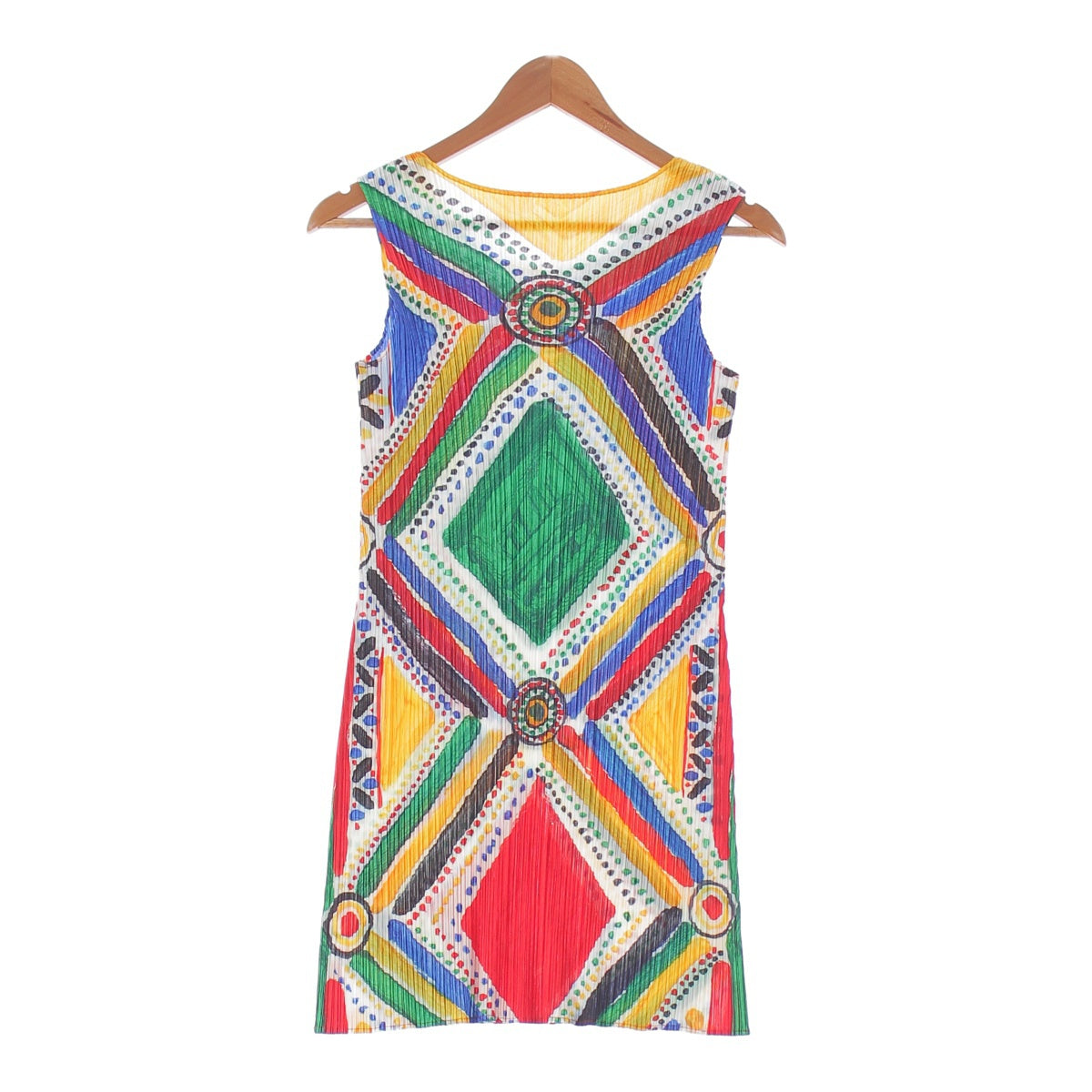 PLEATS PLEASE ISSEY  09 years Watercolor painting All-over print Sleeveless one piece dress PP91‐JK536 multicolor 4