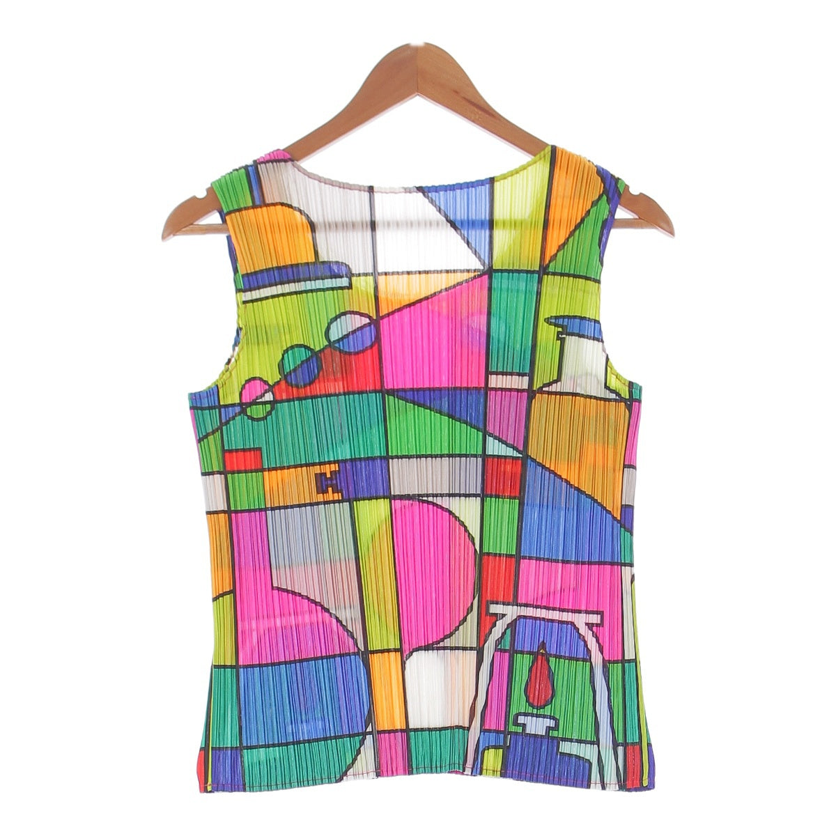 PLEATS PLEASE ISSEY  08 years Sleeveless Geometric All-over Pattern Tank top tops PP81‐JK631 multicolor 3