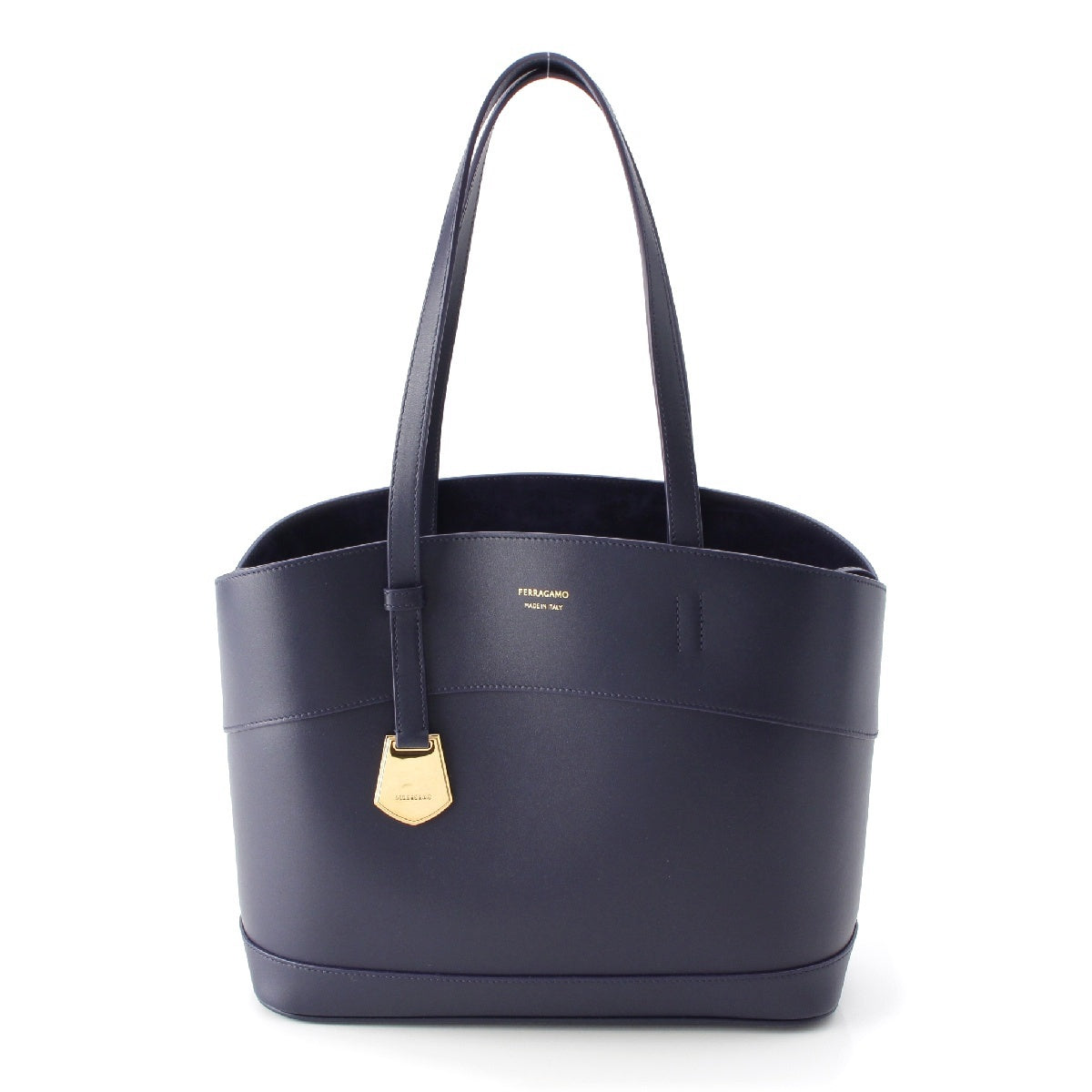 Salvatore Ferragamo leather Comes with a charming pouch Tote Bag 216797 midnight navy