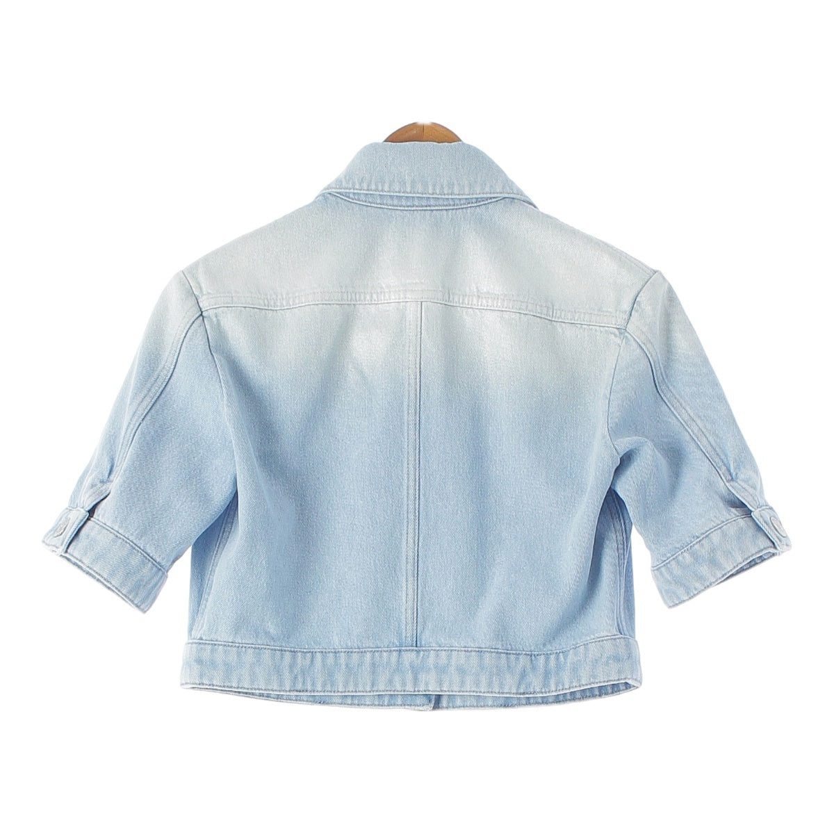 CHANEL 24AW cotton Iridescent Wash Coating Denim Jacket P76208  Ice blue 36