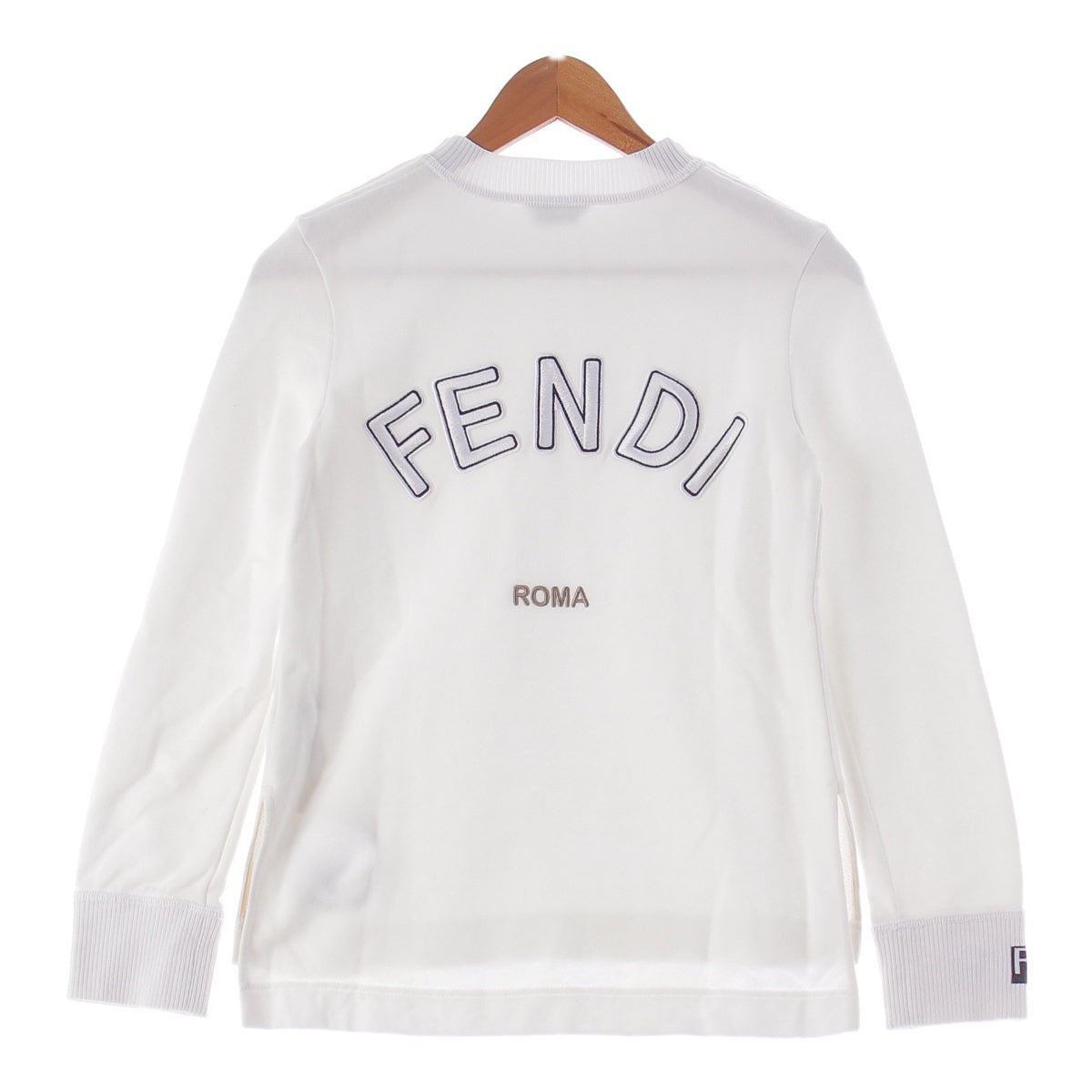 FENDI 17 years cotton Back logo Shoulder zipper sweat Top trainer FS6864 white 36