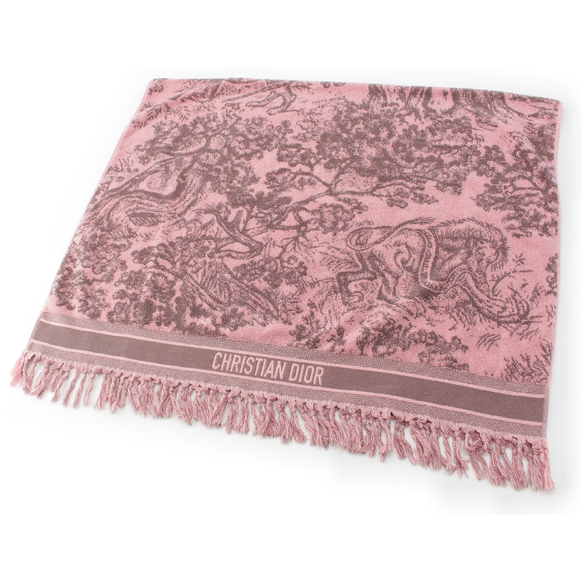 Dior 21 years cotton Toile de Jouy Sauvage towel blanket 11TDJ801I901 Pink brown