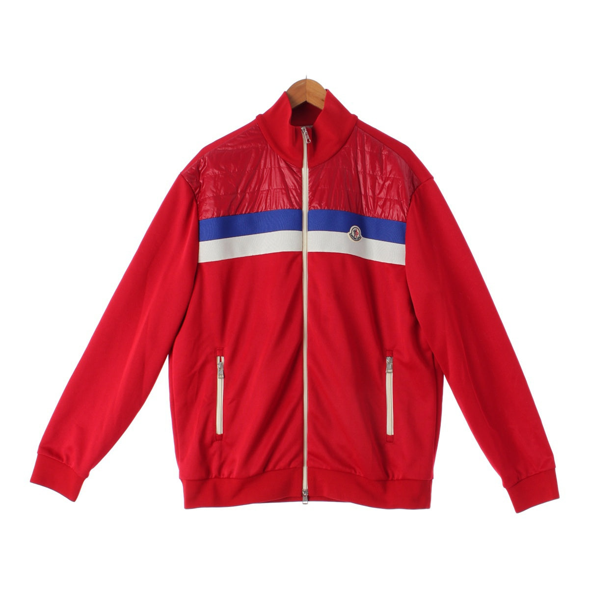 MONCLER 21 years Maglia Cardigan Nylon Logo patch knit switch down Blouson Track jacket Red XL