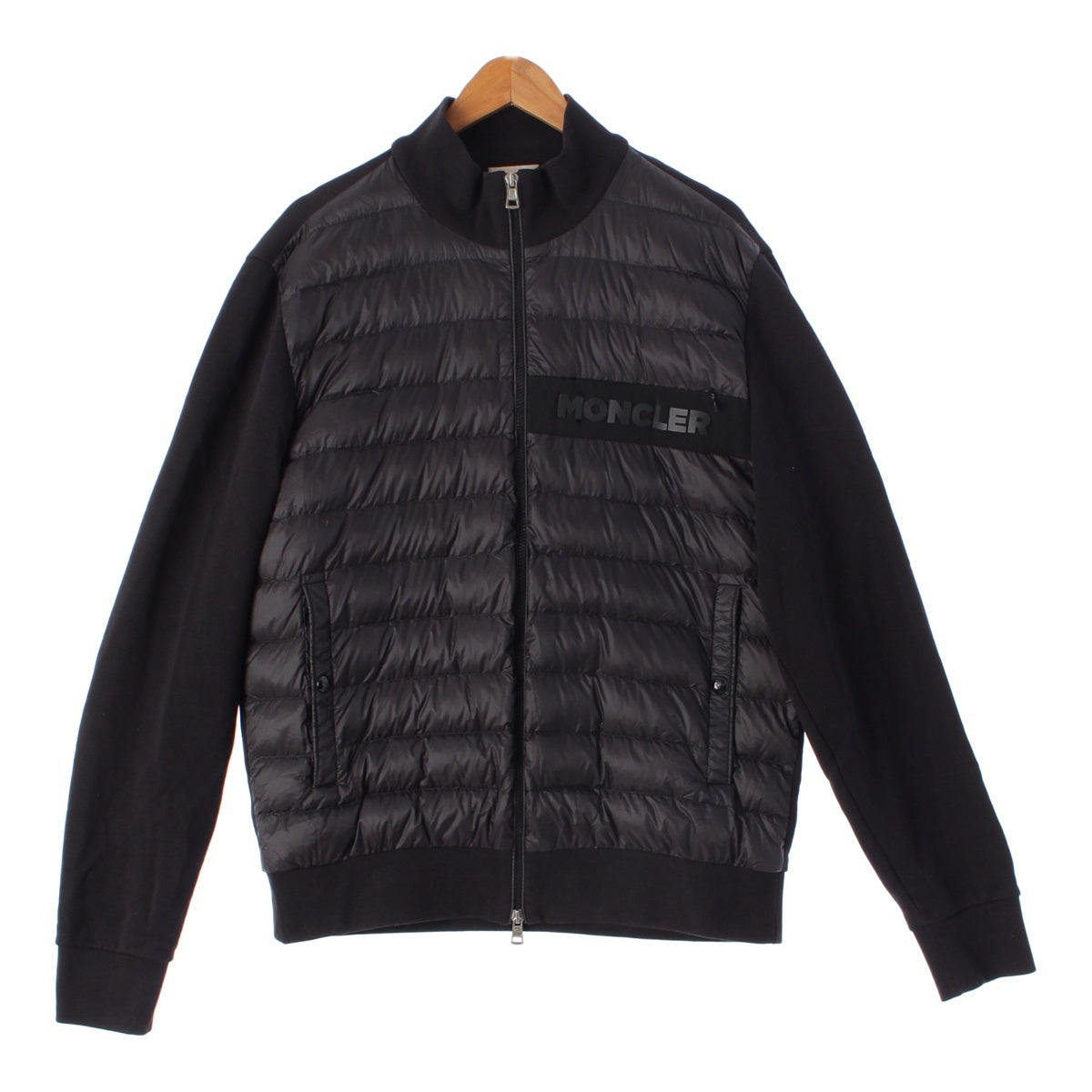 MONCLER 20 years Maglia Cadirgan cotton Logo knit switching Down jacket Blouson black XL