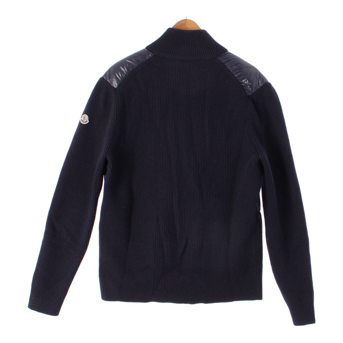 MONCLER 18 years maglione tricot cardigan Wool nylon Tricolor patch knit switching Blouson Down jacket Navy XL