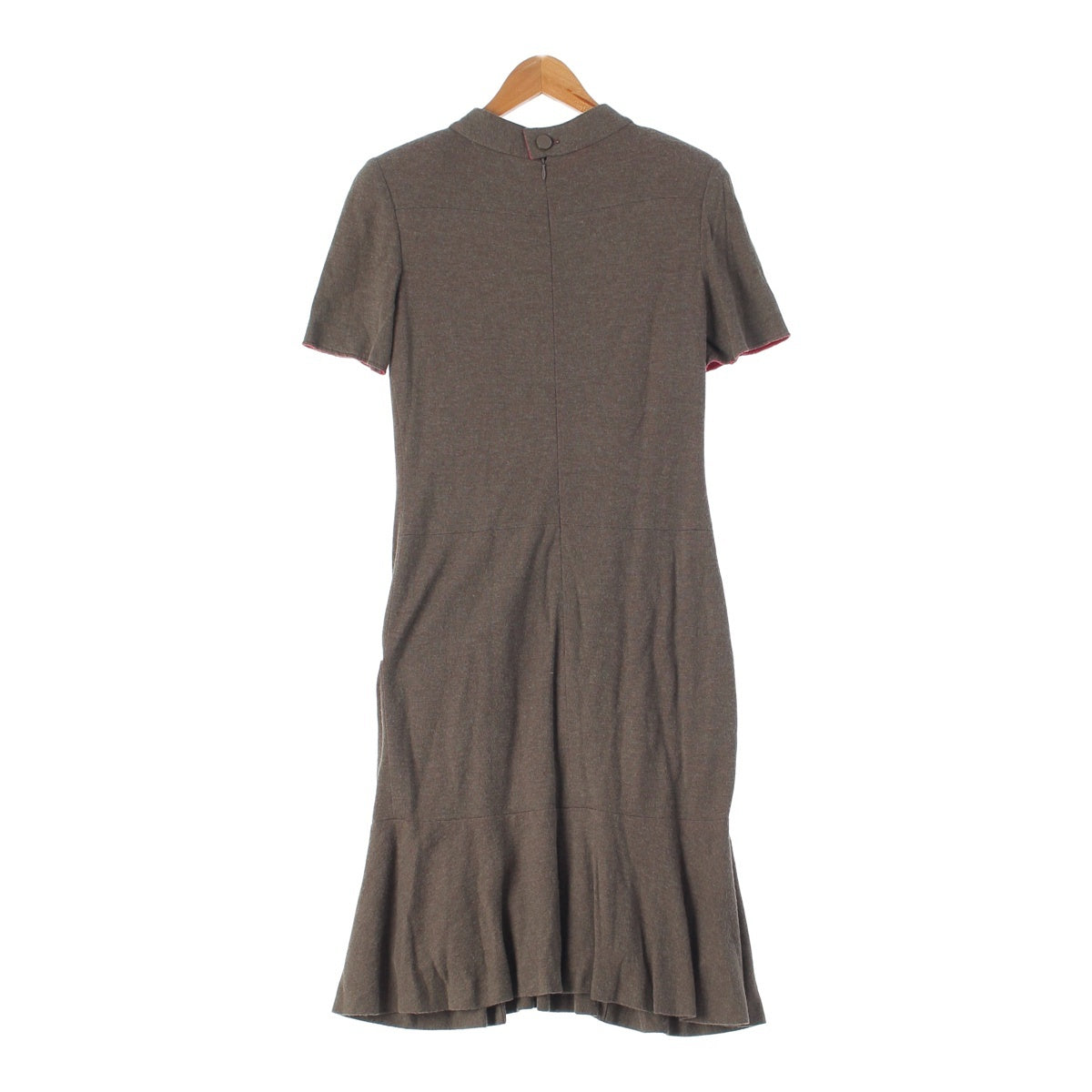 CHANEL 01A cotton Angora Blend Short Sleeve Dress one piece P18177 Brown 38