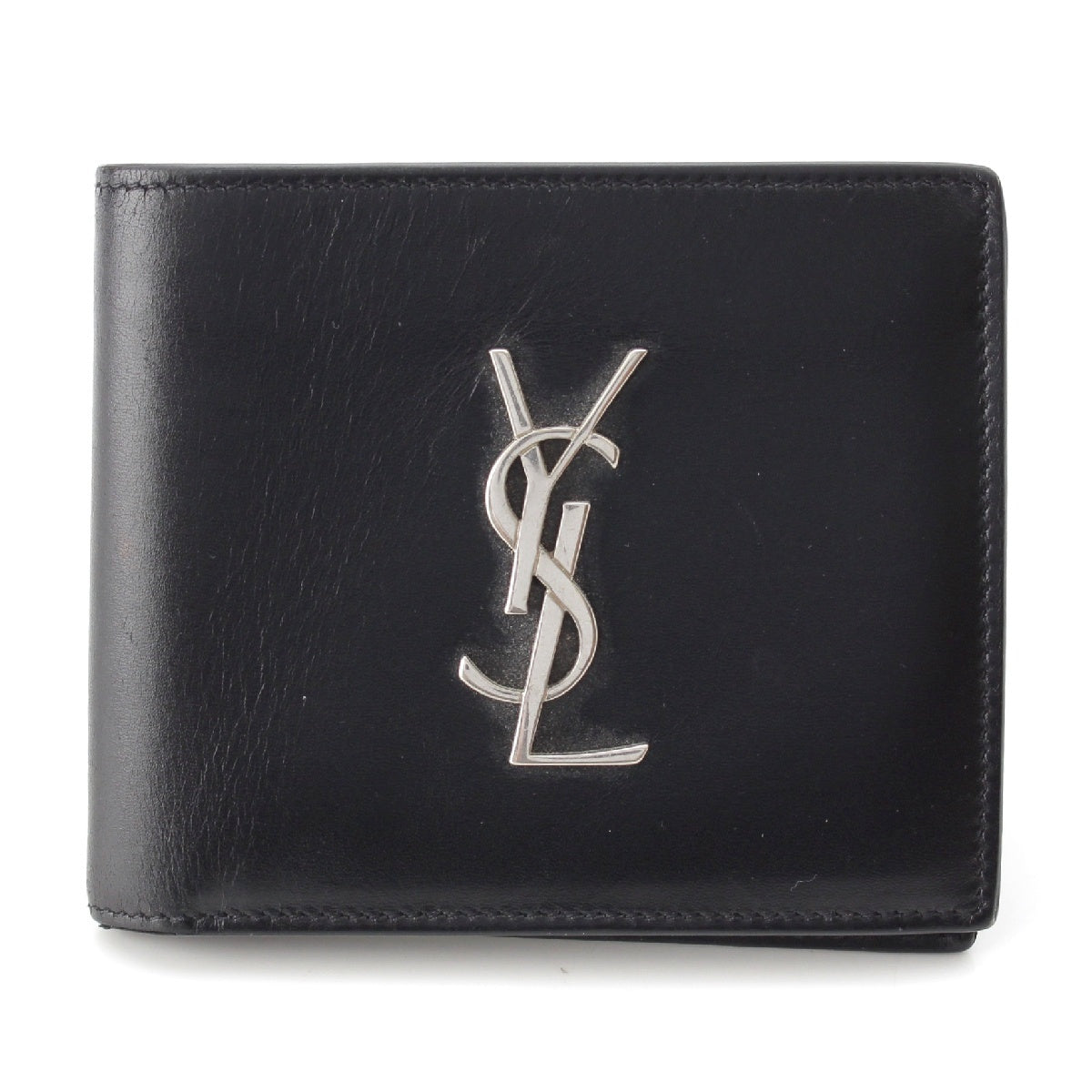 SAINT LAURENT Cassandra leather YSL logo Bifold Wallet Wallet black