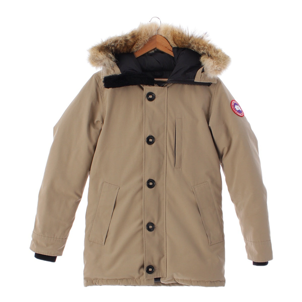 CANADA GOOSE JASPER polyester Fur Patch Down jacket coat 68F8490 beige XS