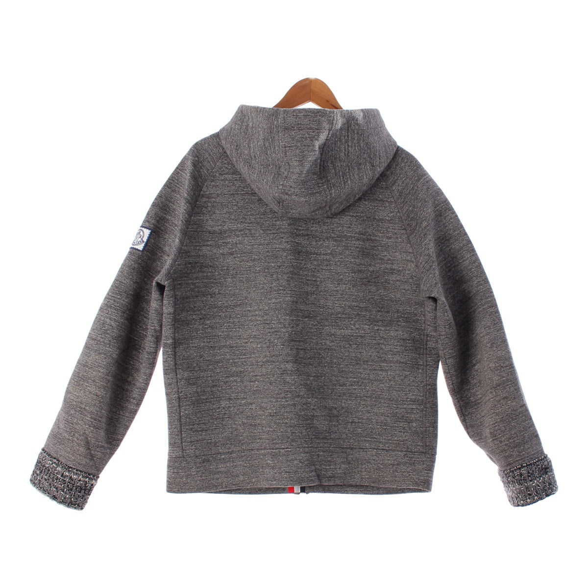 MONCLER MAGLIA Gum blue cotton Tricolor patch hood Parker Hoodies, Jackets, Blousons, Outerwear gray L