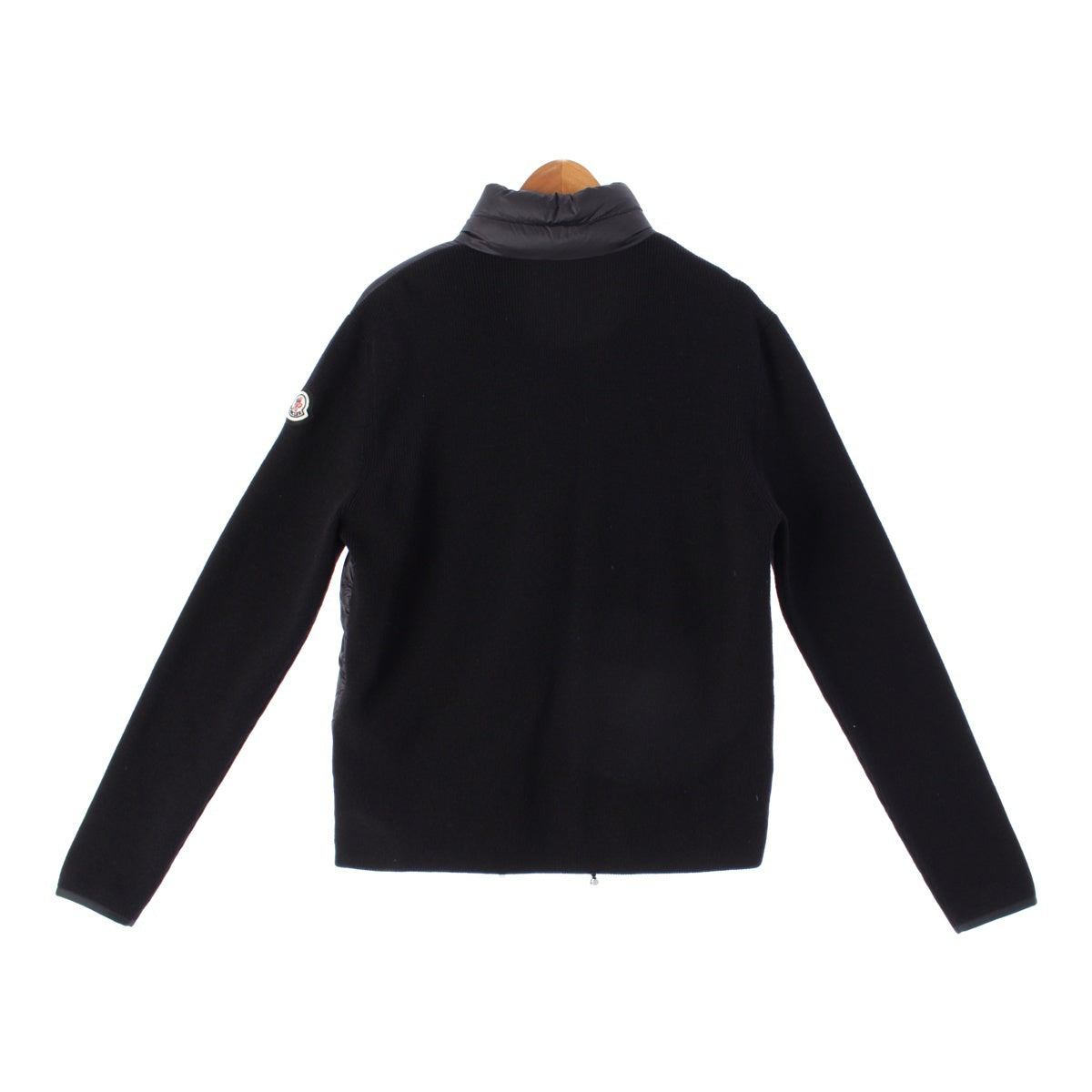 MONCLER 22 years wool Knit switching patch long sleeve docking Down jacket outer H20919B00006 black L