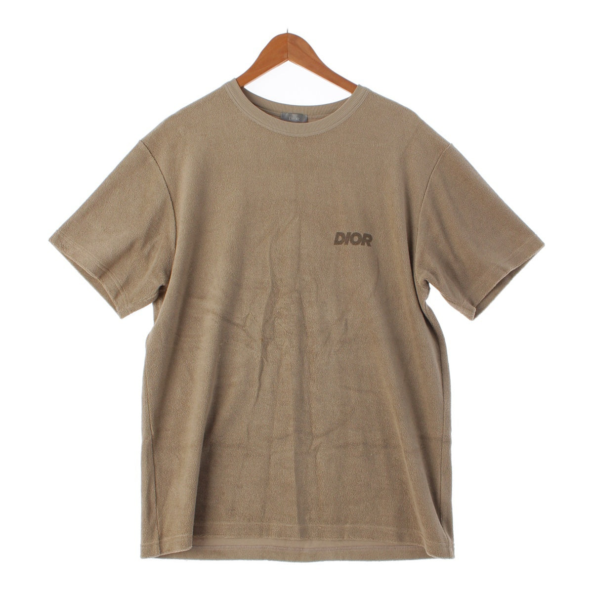 Dior 23Stainless Steel Pile Cotton Logo short sleeve Cut T-shirt tops 393J696G0858 beige L