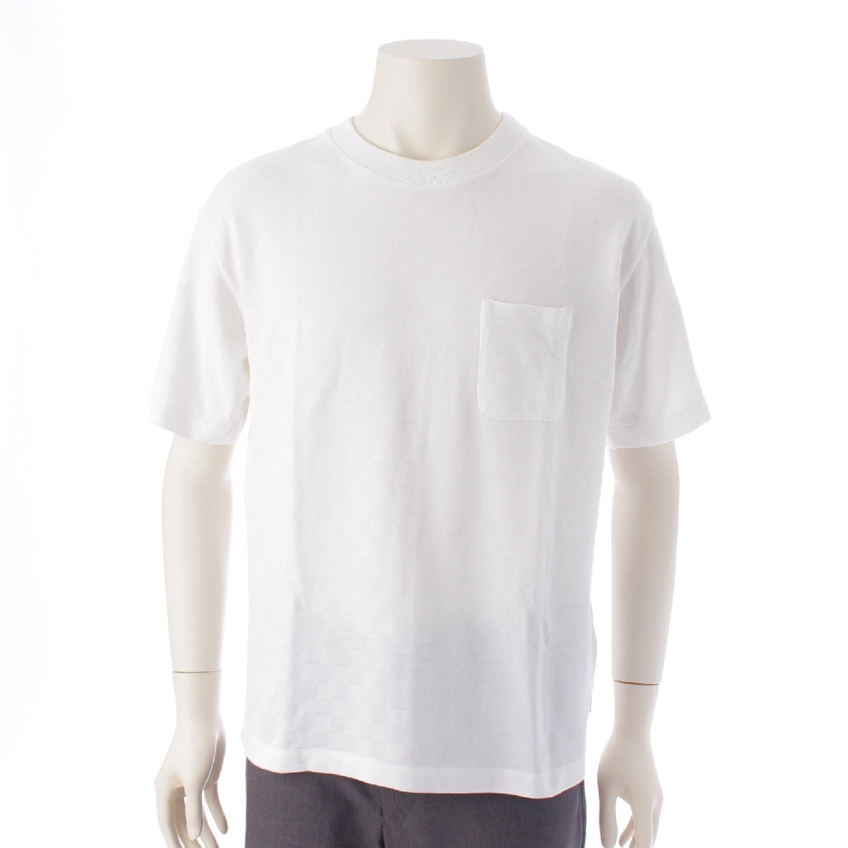 LOUIS VUITTON cotton Damier crew neck Short sleeve T-shirt Tops cut RM202Q VHI HJY40W white L