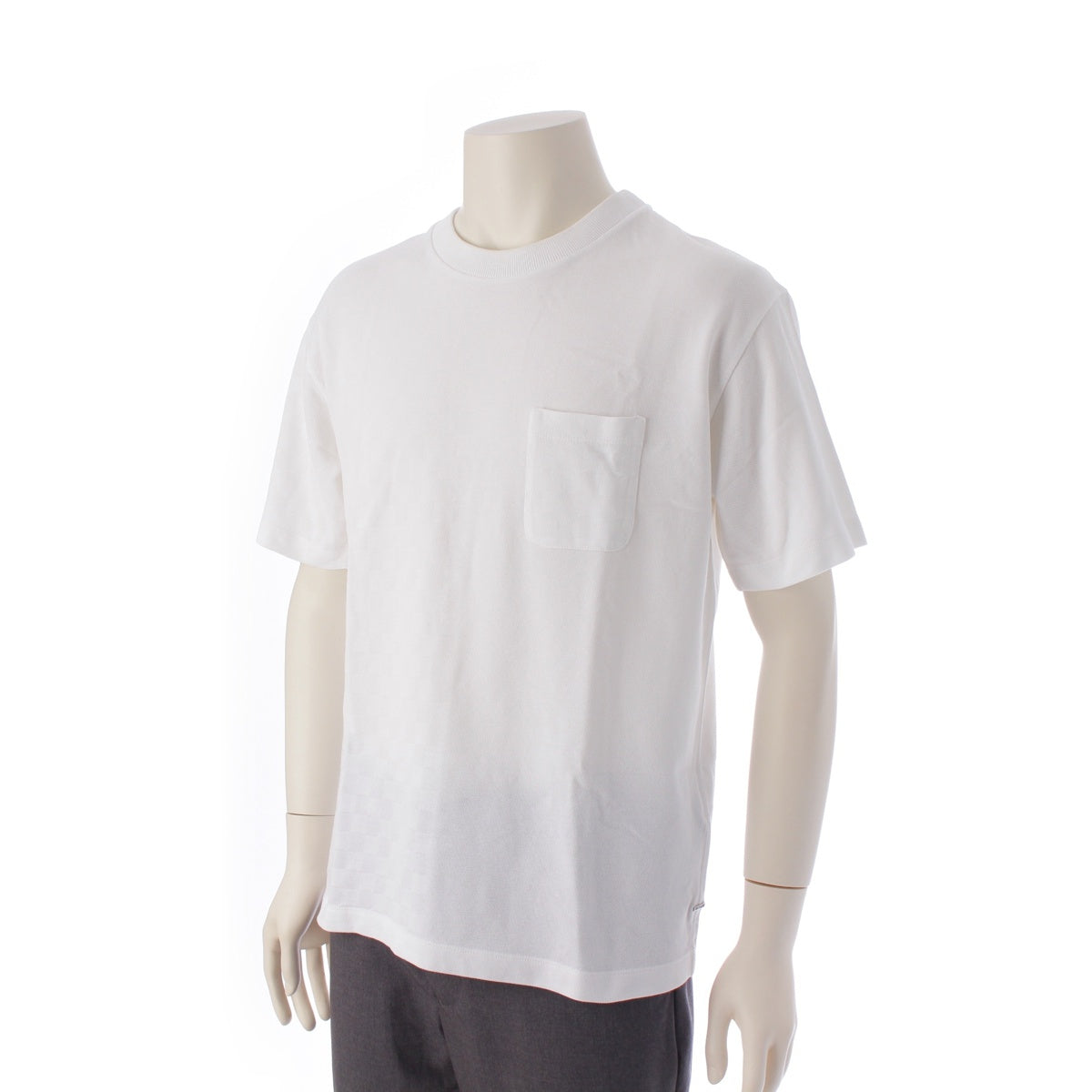 LOUIS VUITTON cotton Damier crew neck Short sleeve T-shirt Tops cut RM202Q VHI HJY40W white L