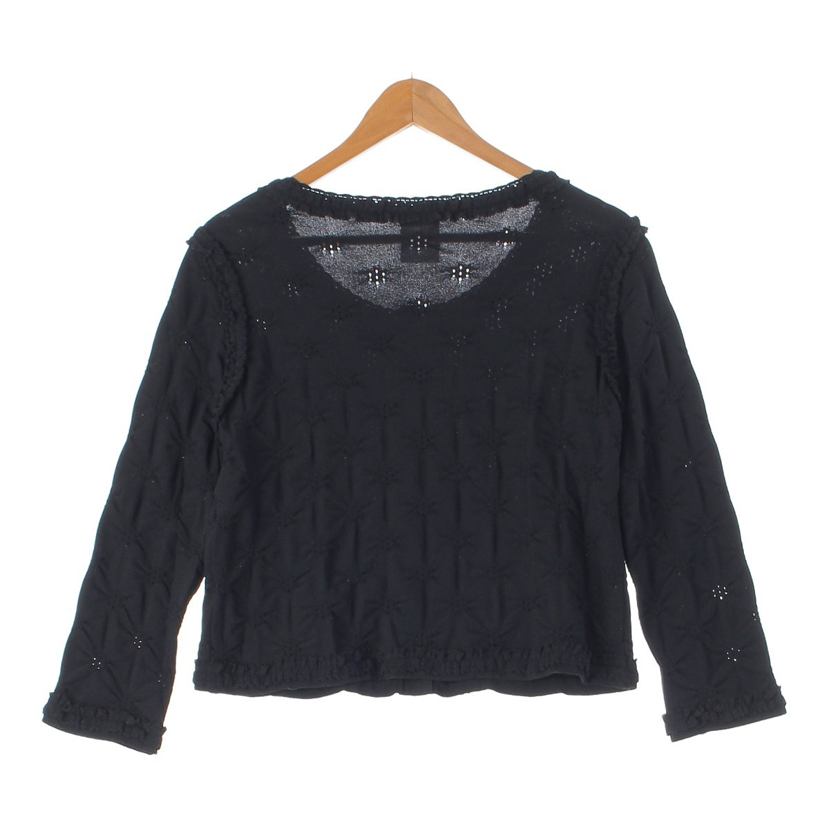 CHANEL 11 years COCO Mark Punching Knit cardigan tops P40395  black 42