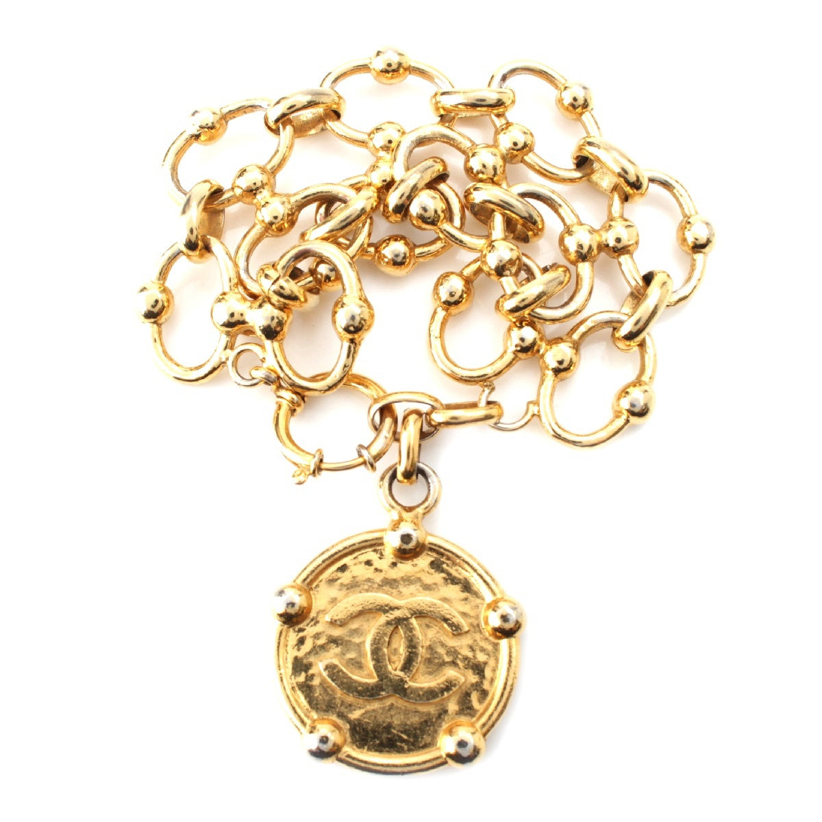 CHANEL COCO Mark Logo Medal Chain bracelet Accessories gold