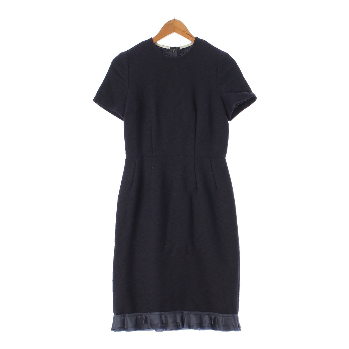 COMME des GARCONS 00Stainless Steel wool Ruffled hem one piece dress Navy S