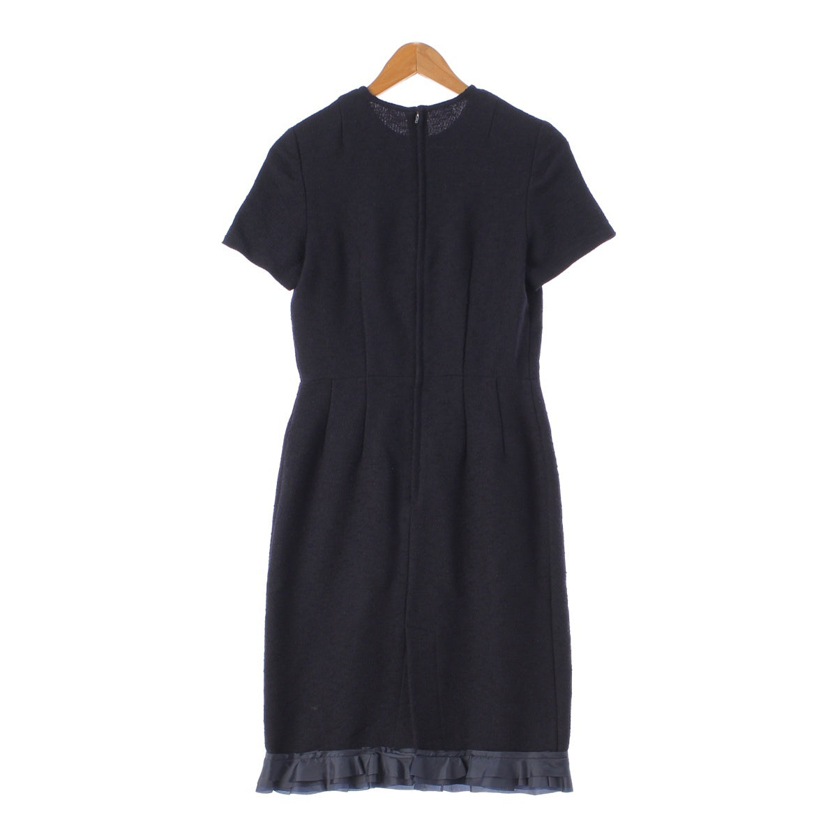 COMME des GARCONS 00Stainless Steel wool Ruffled hem one piece dress Navy S